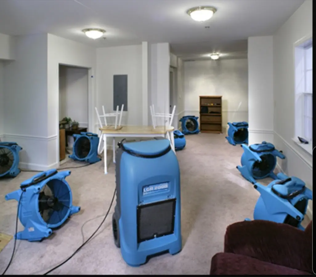 Air movers and dehumidifier setup for Water Extraction & Removal in East Fishkill
